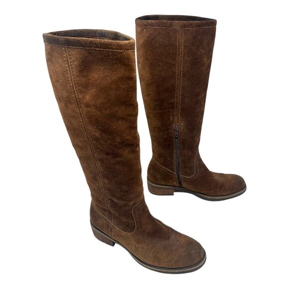 Franco Sarto Brown Suede Boots Leather Upper Size 6.5 - Picture 1 of 8